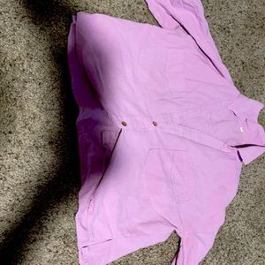 Plum pink cropped button up